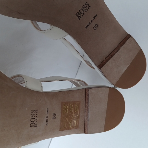 Hugo Boss Cream Leather Sandals with Zebra Print - Picture 6 of 9